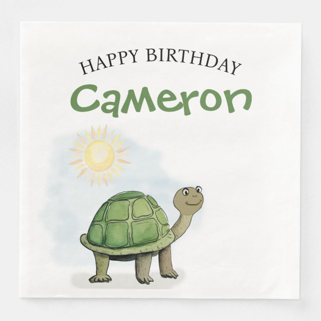 Guardanapo De Papel De Jantar Ilustração da Tartaruga-Bebê-Cute (Frente)