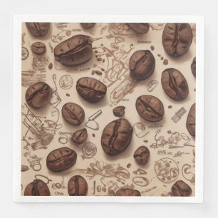 Guardanapo De Papel De Jantar Ilustração do padrão do bean do café