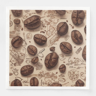Guardanapo De Papel De Jantar Ilustração do padrão do bean do café