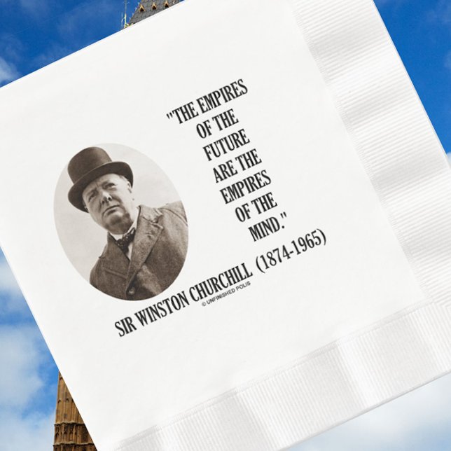 Guardanapo De Papel De Jantar Impérios Do Futuro São Impérios Da Cura (Look to the future and inspire yourself at your next event with this Winston Churchill quote napkin)