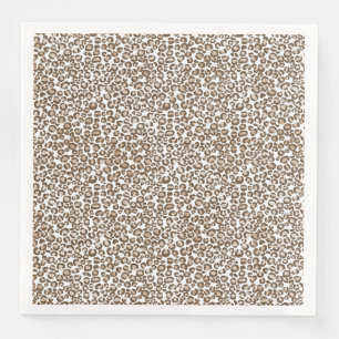 Guardanapo De Papel De Jantar Impressão do Leopardo Castanho de Chocolate