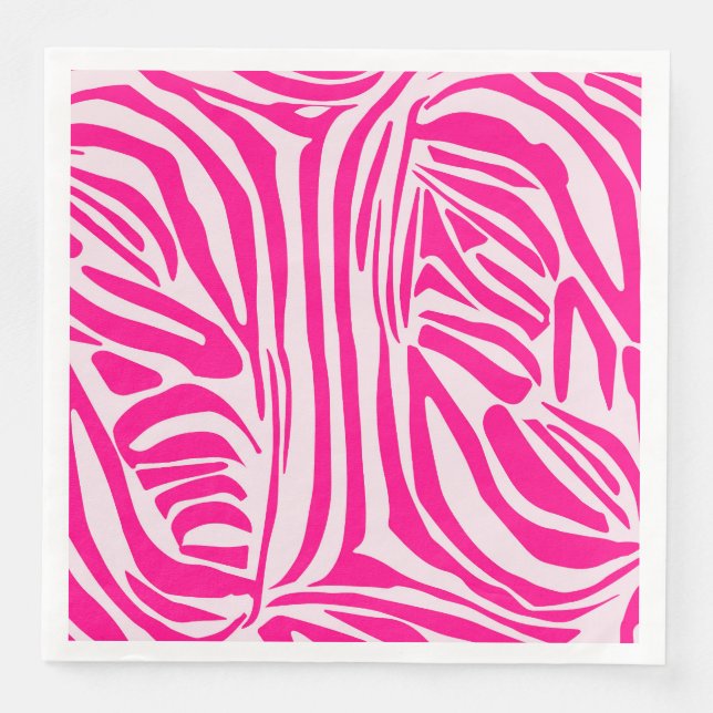Guardanapo De Papel De Jantar Impressão zebra rosa (Frente)