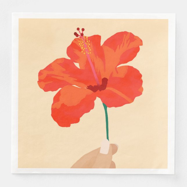 Guardanapo De Papel De Jantar Infecção por Hibiscus (Frente)