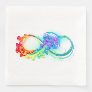 Guardanapo De Papel De Jantar Infinito com Água-viva Arco-íris