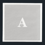 Guardanapo De Papel De Jantar Iniciais de Monograma Nome Personalizado Cinza Bra<br><div class="desc">Desenhado com modelo de texto para inicial monogramada que você pode personalizar! Você também pode alterar a cor do fundo como desejar.</div>