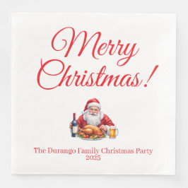 Guardanapo De Papel De Jantar Jantar de Natal do Papai Noel Alegre Personalizáve