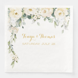 Guardanapo De Papel De Jantar Janto Casamento Pêssego Branco, Napkins