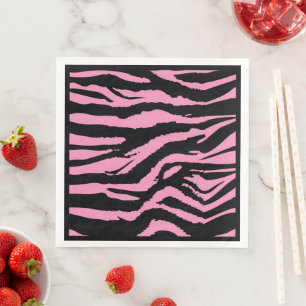 Guardanapo De Papel De Jantar Janto de impressão zebra rosa-quente Napkins