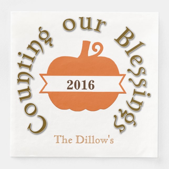 Guardanapo De Papel De Jantar Janto Personalizado de Ação de Graças Napkins (Frente)