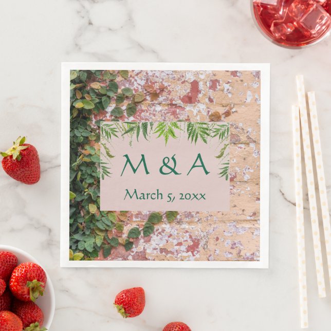 Guardanapo De Papel De Jantar Janto Pintado de Casamento Verde de Ivy Napkins (Insitu)