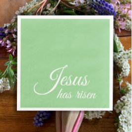 Guardanapo De Papel De Jantar Jesus Aumentou a Elegante Páscoa Cristã Verde