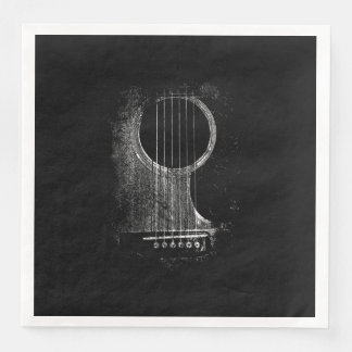 Guardanapo De Papel De Jantar Jogador de Violão Acústico Seis String Rock & Roll