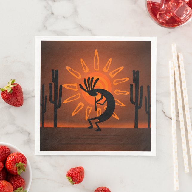 Guardanapo De Papel De Jantar Kokopelli Sun Bronzado Sunset Brown (Insitu)
