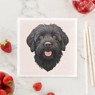 Guardanapo De Papel De Jantar Labradoodle Black Dog