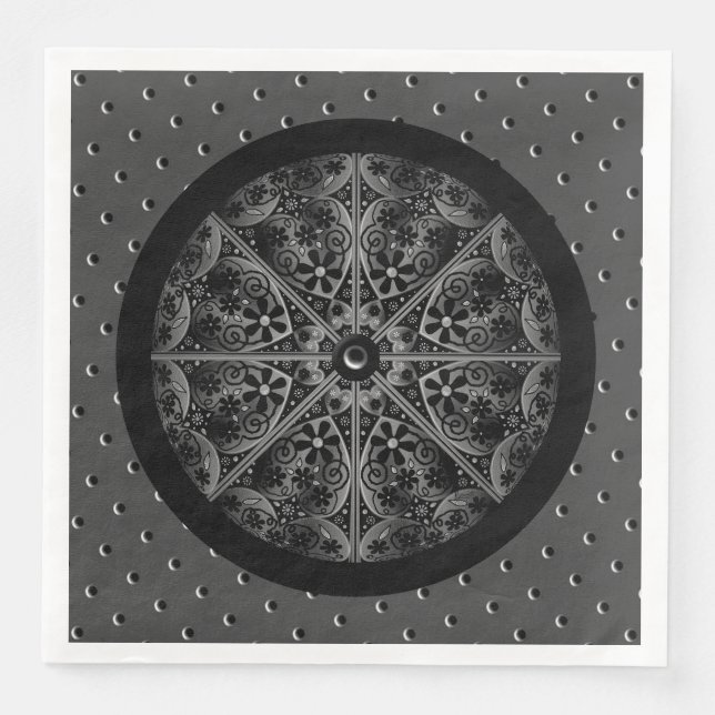 Guardanapo De Papel De Jantar Lace Black Cerâmico (Frente)