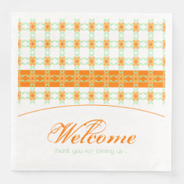 Guardanapo De Papel De Jantar Laranja Floral Grande