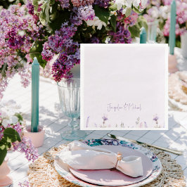 Guardanapo De Papel De Jantar Lavanda Floral Personalizado Casamento