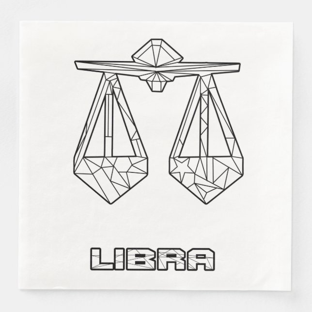 Guardanapo De Papel De Jantar Libra Zodiac - Sinal Napkin (Frente)