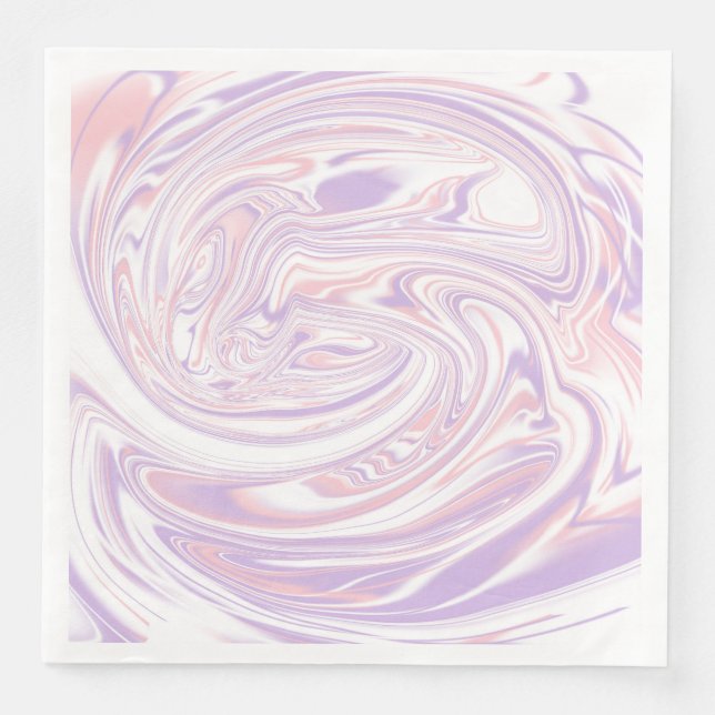 Guardanapo De Papel De Jantar Lilac Lilac Modern Abstrato Liquid Marble Design (Frente)