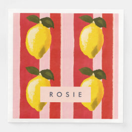 Guardanapo De Papel De Jantar Limões amarelo-limão personalizados