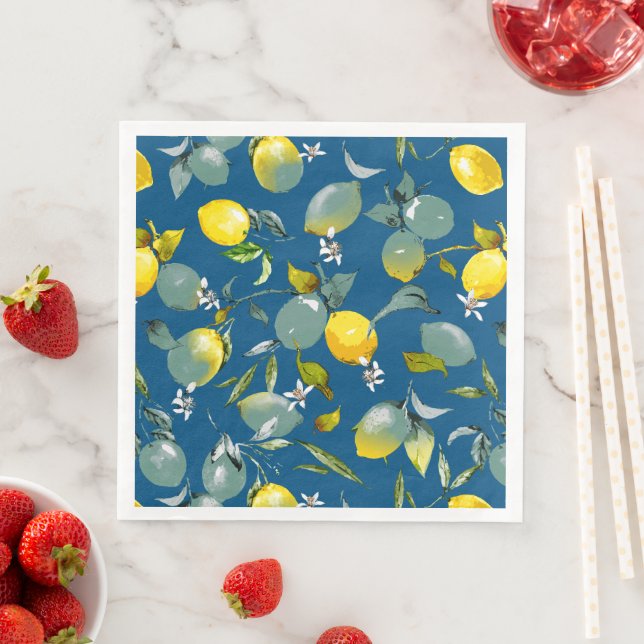 Guardanapo De Papel De Jantar Limões de aquarelas 29 (Insitu)