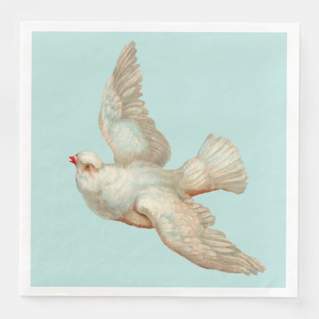 Guardanapo De Papel De Jantar linda pomba branca (Frente)