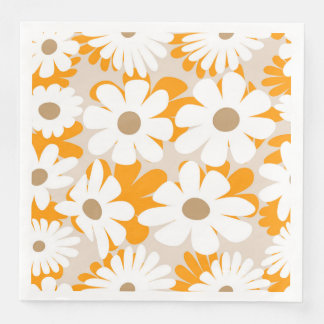 Guardanapo De Papel De Jantar Lindas flores grandes y blancas en patrón
