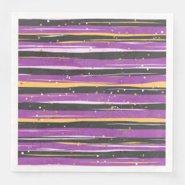 GUARDANAPO DE PAPEL DE JANTAR LISTRAS DE HALLOWEEN ROXO PRETO LARANJA