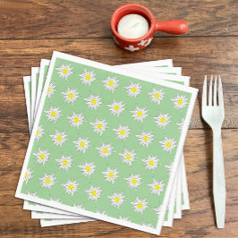 Guardanapo De Papel De Jantar Livro Verde Claro Nápoles com Edelweiss Motif