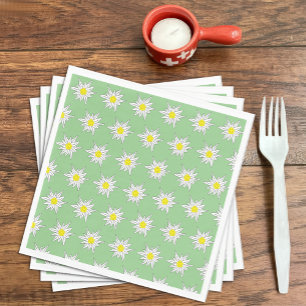 Guardanapo De Papel De Jantar Livro Verde Claro Nápoles com Edelweiss Motif