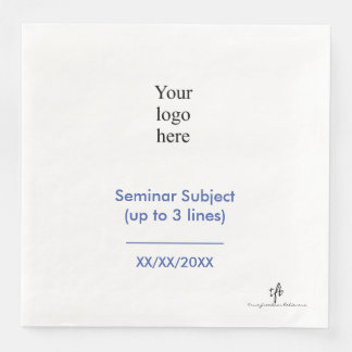Guardanapo De Papel De Jantar Logotipo de Seminário Branco e Azul Médio