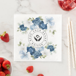 Guardanapo De Papel De Jantar Logotipo Personalizado Floral Minimalista Simples