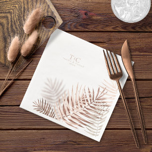 Guardanapo De Papel De Jantar Lush Palm Leaf Wedding Terra Cotta/Wht ID956