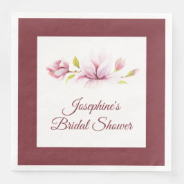 Guardanapo De Papel De Jantar Magnolia Burgundy Chá de panela Floral