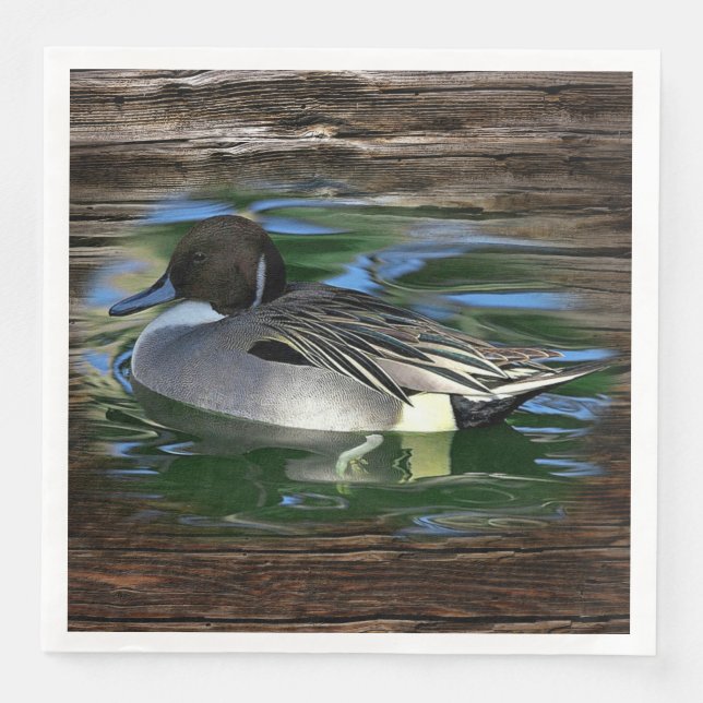Guardanapo De Papel De Jantar Mallard Duck No Lago (Frente)