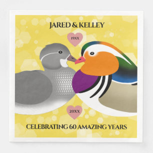 Guardanapo De Papel De Jantar Mandarin Ducks Joga Aves Qualquer Aniversário