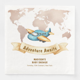 Guardanapo De Papel De Jantar Mapa Mundial de Aventura Moderna de Chuveiro de Be