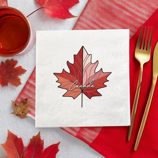 Guardanapo De Papel De Jantar Maple Leaf Contemporâneo Canadense ID1071 (Criador carregado)