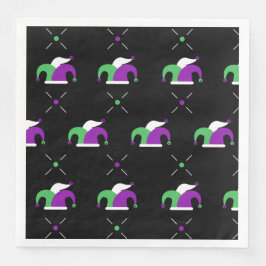 Guardanapo De Papel De Jantar Mardi Gras Jester Hat Pattern Napkin