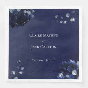 Guardanapo De Papel De Jantar Marinho Peony Assembly 8" Janto Quadrado Napkins