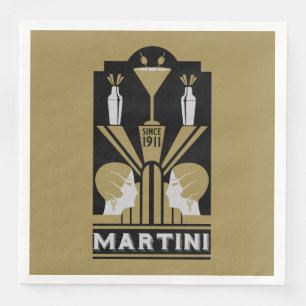 Guardanapo De Papel De Jantar Martini Art Deco Art