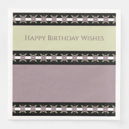 Guardanapo De Papel De Jantar Mauve E Plum Floral Elegante