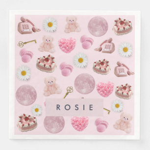 Guardanapo De Papel De Jantar Monograma Personalizado Vintage Seashell