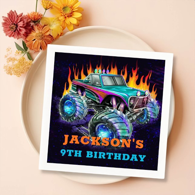 Guardanapo De Papel De Jantar Monster Truck Rally Festa de aniversário Napkins (Criador carregado)