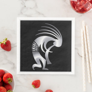 Guardanapo De Papel De Jantar Música Sudoeste Silver Kokopelli Napkins