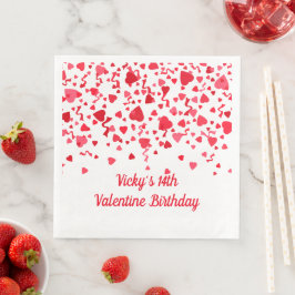 Guardanapo De Papel De Jantar Namorados Birthday Red Confetti Hearts