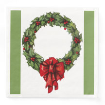 Natais vintages Holly Wreath e Berries Green