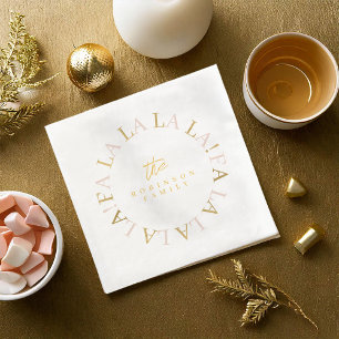 Guardanapo De Papel De Jantar Natal Dourado rosa Fa La ID1009
