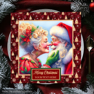 Guardanapo De Papel De Jantar Natal Napkins Vermelho Verde Dourado Sr. e Sra. Cl