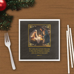 Guardanapo De Papel De Jantar Natal Santa Família Religiosa